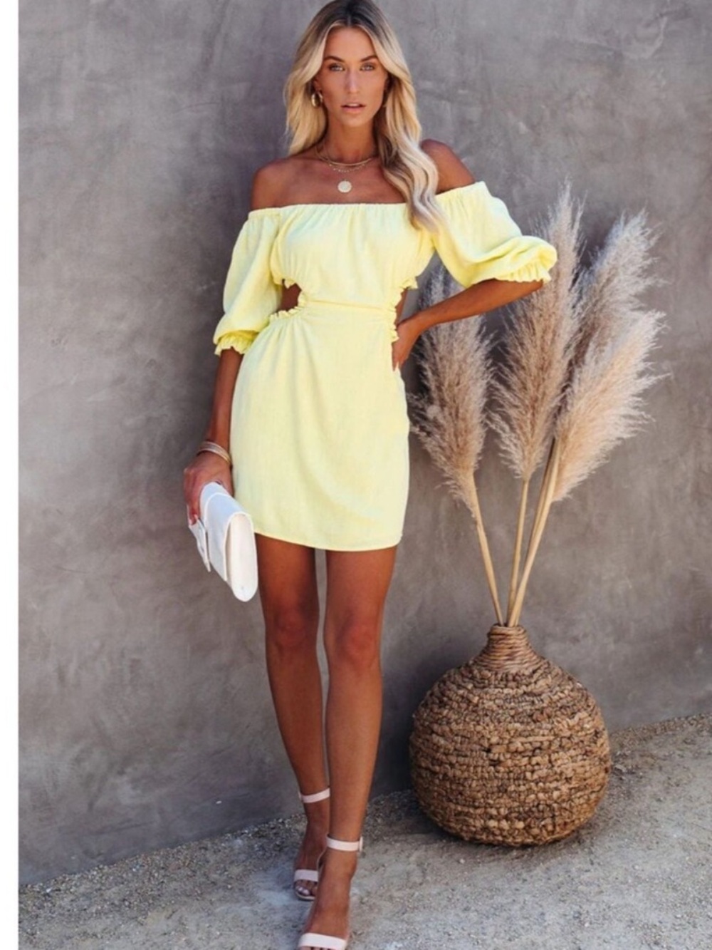 Skylar Rose Puff-Sleeve Open Back Mini Dress